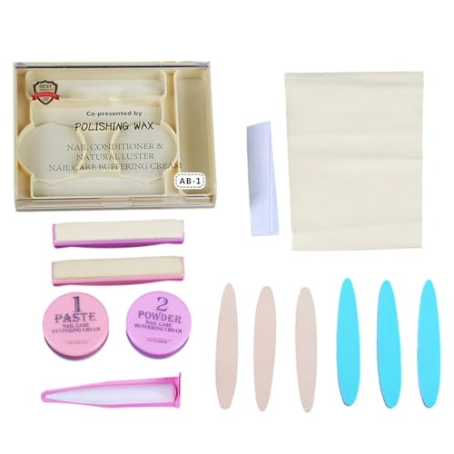 Kit Manucure Japonaise, Fichiers À Ongles Et Tampons, Ensemble D'outils De Soins Des Ongles Pour Les Traitements De Croissance De La Réparation, Adapté Aux...