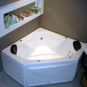 Banheira Hidromassagem Ouro Fino Kanthocril II Standard 155cmx217cmx45cm 05 Jatos Branco