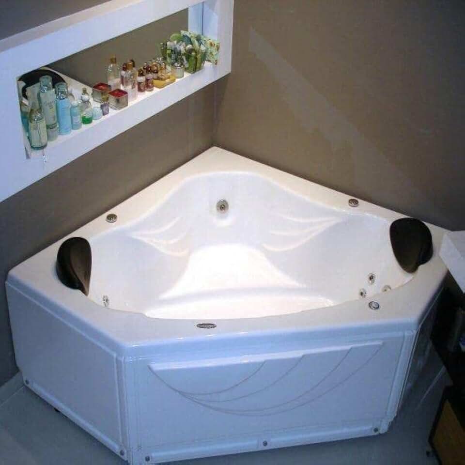 Banheira Hidromassagem Ouro Fino Kanthocril II Standard 155cmx217cmx45cm 05 Jatos Branco