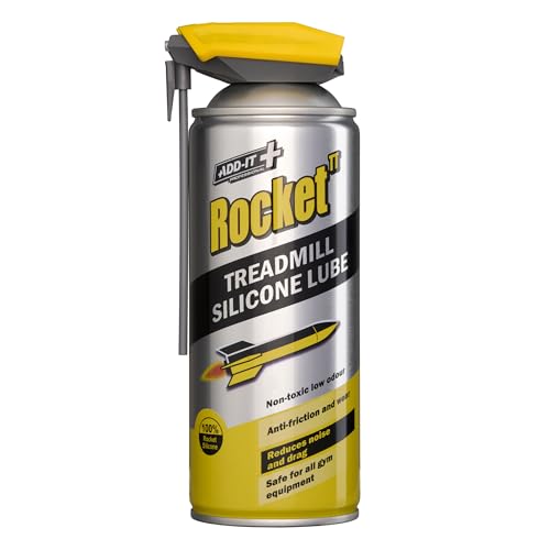 Image of Rocket TT Treadmill Silicone Lube 400ml – 100% Silicone Lubricant Spray, Non-Toxic & Low Odour, Reduces Noise & Drag, Prevents Belt Fluctuation, Extends Life of Treadmills & Gym Equipment
