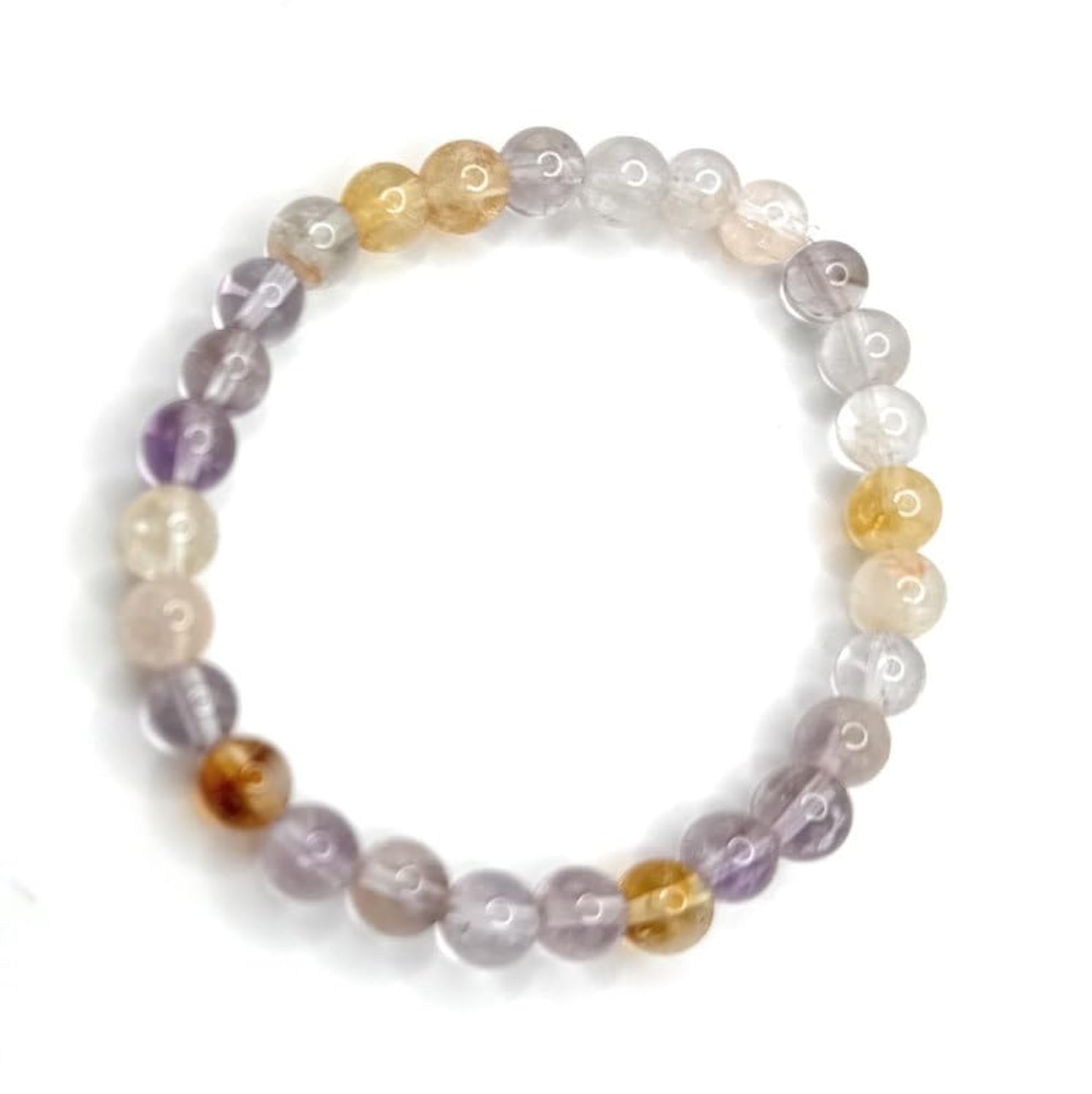 Natural Ametrine Gemstone 6mm Round Shape Smooth Cut Stone Bracelet