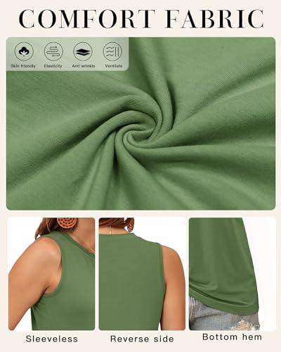 WNEEDU Womens Summer Tank Tops Sleeveless Crewneck Loose Fit Basic Cami 2026 New Casual Shirt Black L — view 2