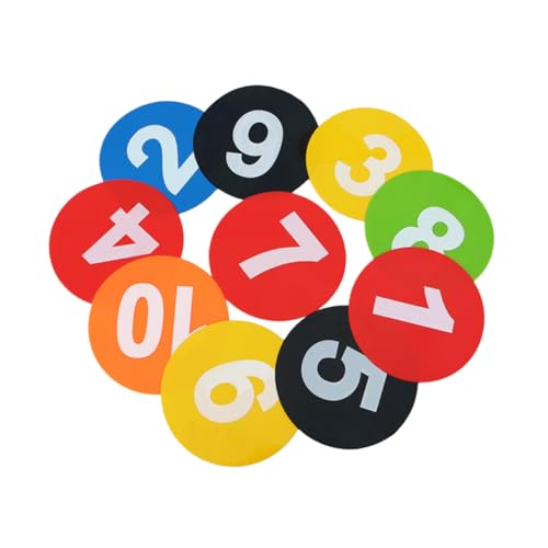 SUPVOX Soccer Marker Dish Set 10pcs Football Training Markers Number Patterns for Sports Equipment Random Color