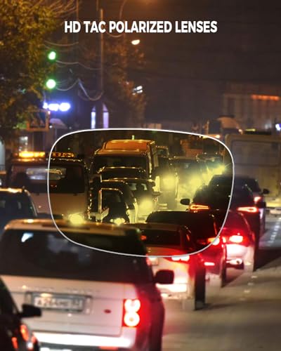 Clip on Polarized Night Vision Glasses Flip up Sunglasses to Wear Over Prescription Glasses for Night Driving 2 Pack3