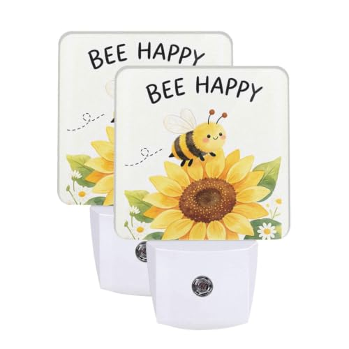 Image of Sunflowers Happy Spring LED Plug-in Night Lamp Set of 2 for Corridors