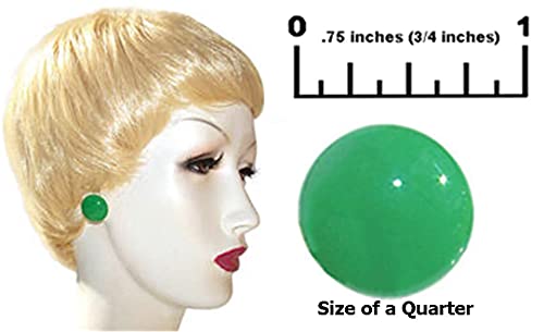 9 Pairs Multi Colors Round Button Acrylic Nylon Plastic Post Earrings Medical Hypoallergenic No Metal Studs Sensitive Ears Women #TOP1