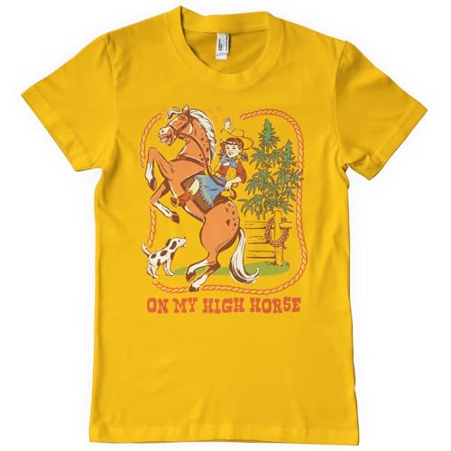 T-shirt Steven Rhodes My High Horse pour homme en coton noir vintage