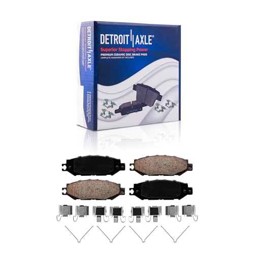 Image of Detroit Axle - Rear Brake Pads for 1993-2000 Lexus LS400 Ceramic Brake Pads | w /Hardware 1994 1995 1996 1997 1998 1999 Replacement