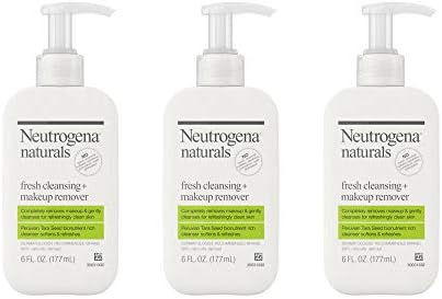 Neutrogena Naturals Fresh Cleansing Daily Face Wash + Makeup Remover with Peruvian Tara Seed, Hypoallergenic, Non-Comedogenic and Sulfate-, Paraben- and Phthalate-Free, 3 x 6 fl. oz