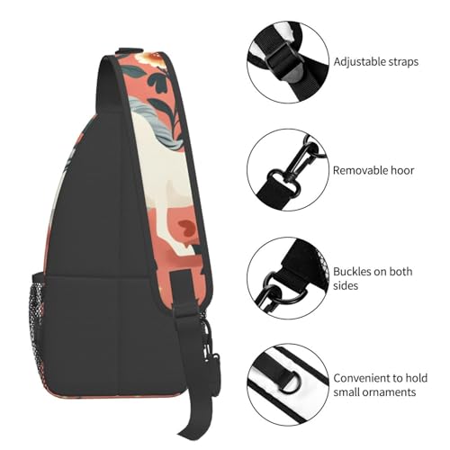 Mochila bandolera blanca para mujer y hombre, ligera y ajustable miniatura 5