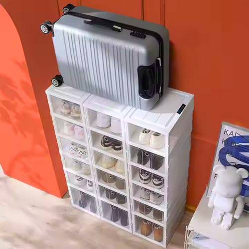 LEUZZA Sapateira Organizadora Dobrável Três Niveis Porta Pares Calçados Compacta e Versátil Gaveteir