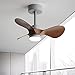 Piccolo Lampadario Ventilatore con Telecomando Mini Ventilatore da Soffitto con Luce 3 Pale 3000-6000K Reversibile Motore DC 3 Velocità Ventole da Soffitto, Bianco