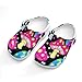 Meaudiwes Fashion Beach Pool Slippers Toddler Slides Sandals Children Water Shower for Boy Trippy Magic Neon Mushrooms