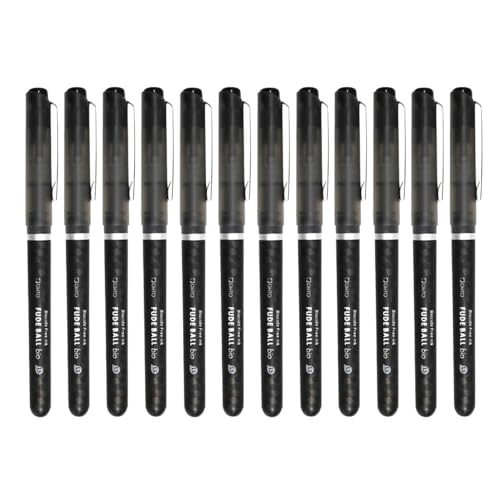 OHTO Fude Ball Bio 1.5 Rollerball Pen, Ultra-Bold 1.5mm, Water-Based Biocide Free Ink, Black, CFR-15FBO-BK, Pack of 12