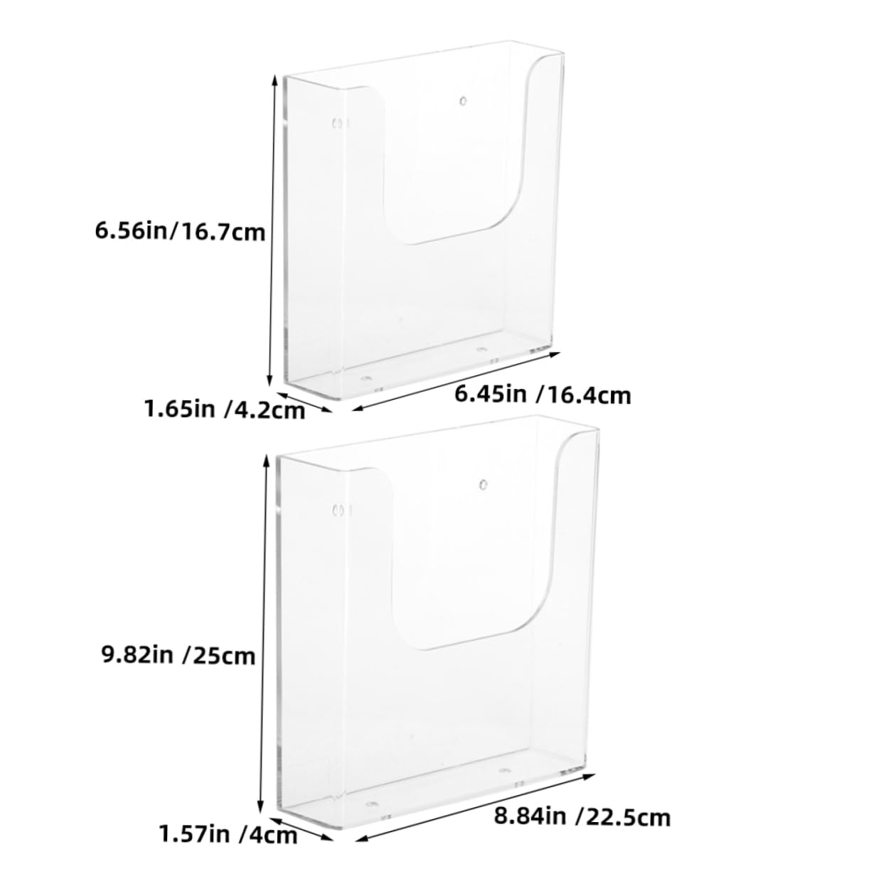 Happyyami 2 Piezas Soporte de Colgante para Pared Organizador de Revistas y Folletos Diseño Transparente y Funcional para Oficina Incluye Soporte para para Clasificación y Almacenamiento de