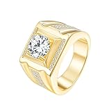 TUSRORSU Anillo de boda de oro de 2 quilates para hombre, color D, VVS1, anillo de boda de oro creado en laboratorio, anillo de plata de ley 925, anillos de promesa para él, talla 7-12, 7, Plata