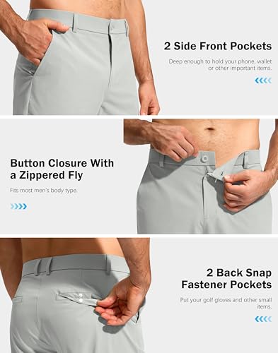 Image of G Gradual Mens Golf Pants Stretch Dress Casual Pants 30 inch /32 inch /34 inch Lightweight Work Travel Slacks for Men with 4 Pockets
