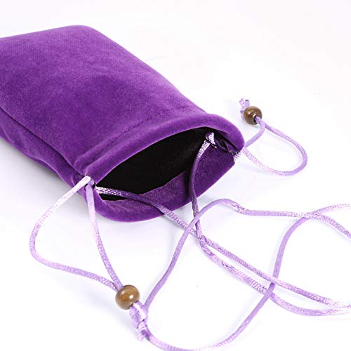 Arlgseln Man Womens Leisure Cotton Velvet Cell Phone Pouch,Universal 6.4-Inch Sleeve Pocket Case+Lanyard Strap Hanging Neck Bag For Iphone 11 Pro Max,Galaxy Note 10/S10+/J7/A30,Huawei Mate 30 (Purple) #TOP2