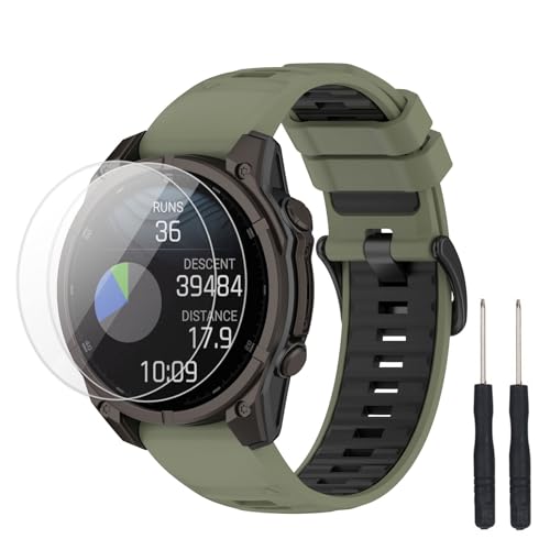 TopPerfekt �o���h Garmin Descent G2�Ή� �\�t�g�V���R�������p�r���v�o���h�X�g���b�v���X�g�o���h �X�N���[���v���e�N�^�[2���p�b�N ���f�B�[�X �����Y Descent G2�X�}�[�g�E�H�b�`�p (�l�C�r�[�O���[�� - �u���b�N)