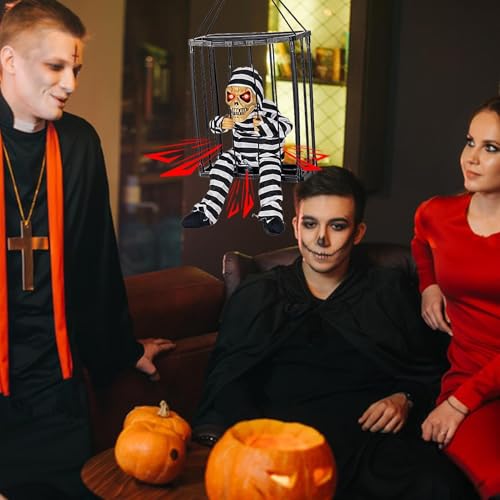 Squelette à détecteur de mouvement pour déco Halloween - 3