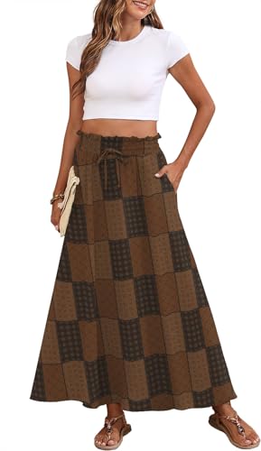 Askyes Long Skirts for Women High Waisted Casual Work Flowy