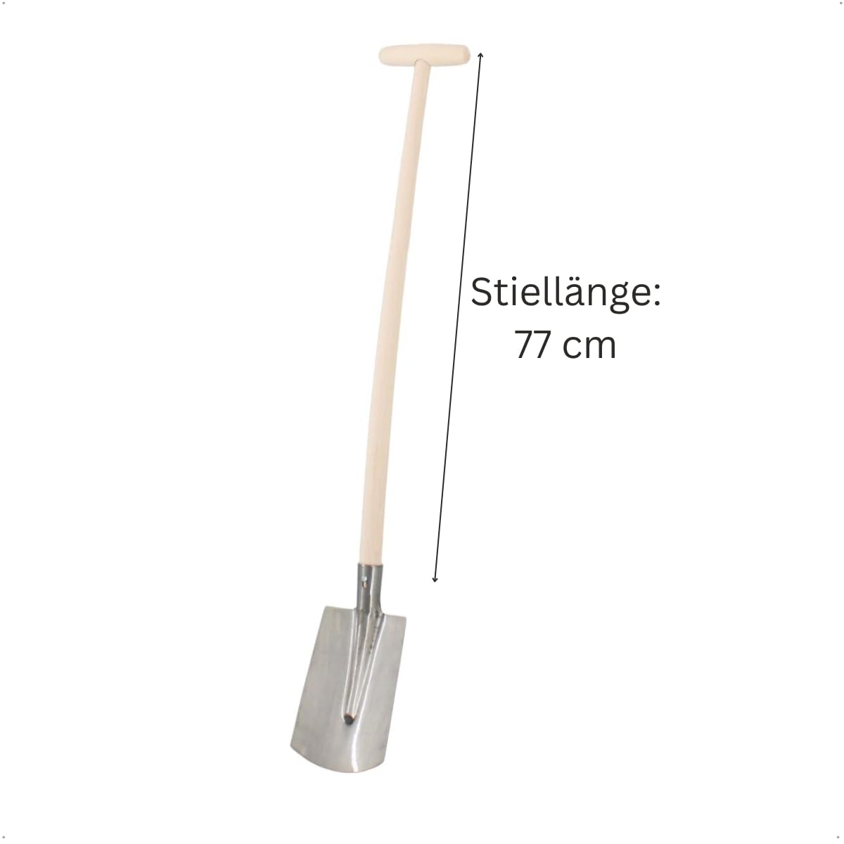 Rekord Spaten für Kinder (Metall, poliert) mit 77 cm Stiel aus Buchenholz, Maße Schaufelkopf 20 x 12 cm, Gesamtlänge 92 cm, für Kinder ab 3 Jahren empfohlen