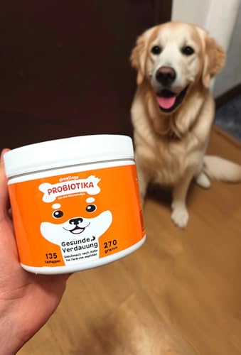 Probiotika Hund - (135 Verdauungssnacks + 9 Milliarden KBE) - Natürliches Supplement bei Durchfall für Verdauung & Darmflora
