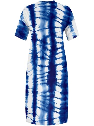 Image of PinkPatty Women's Plus Size Short Sleeve Maxi Dress Casual Loose V Neck Long Dress with Pockets
