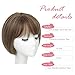 Civrie Hair Toppers for Women with Bangs Short Bob Synthetic Hair Pieces for Thinning Hair Side Part Brown with Highlights