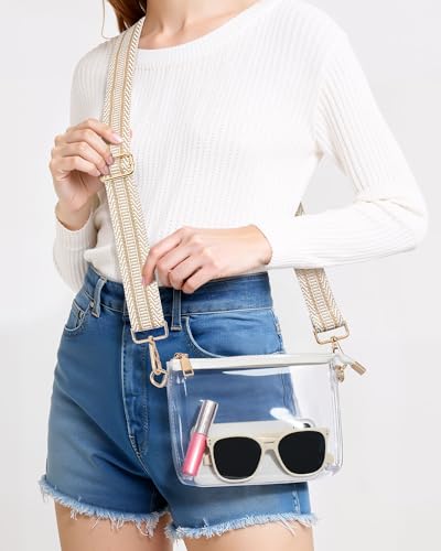 Image of Lorbro Clear Purse for Women Stadium Approved, Clear Crossbody Bag with Zipper Closure, Transparent Purse for Concert Sports