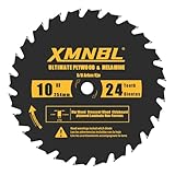 10 Inch Table Saw Blade 24 Teeth,10-Inch Thin Kerf Ripping Table Saw Blade for Cutting Hardwoods,Softwoods,Veneered Plywood,and Other Woods Fine Finishing Saw Blades,24 ATB,5/8-Inch Arbor