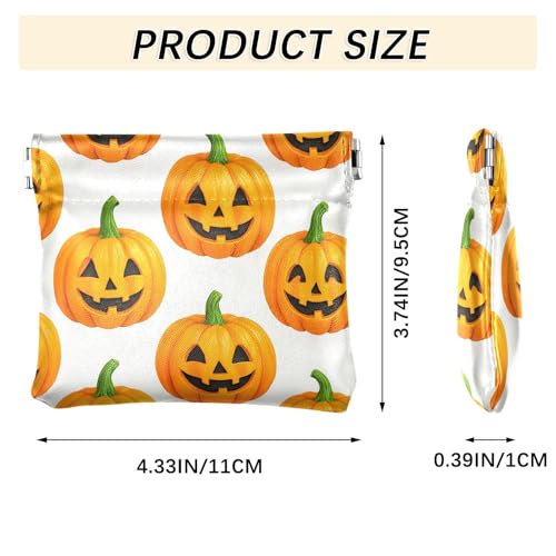 Halloween Pumpkins Squeeze Coin Purse, Leather Coin Purse, Mini Wallet, Compact and Portable, Unisex3