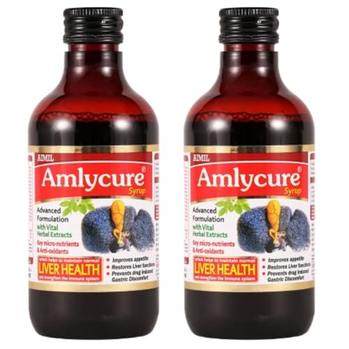 Image of AIMIL Amlycure Syrup - 200ml (Pack of 2) | Ayurvedic Syrup for Liver Health, Improves Digestion & Better Appetite | Natural Liver Herbal Tonic | Ideal for Children