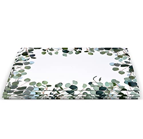 Gift Boutique 50 Pcs Disposable Eucalyptus Greenery Paper Place Mats 11" x 17" Green Leaf Coated Placemat Floral Summer Spring Birthday Party Supplies - Image 8