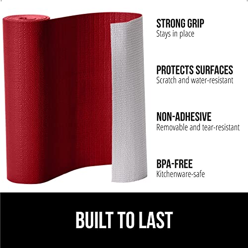 Gorilla Grip Drawer And Shelf Liner For Cabinet, Slip Resistant Non Adhesive Protection For Kitchen, Bpa Free Smooth Surface Plastic Liners For Cabinets, Bathroom Cupboard Drawers, 17.5X10, Red #TOP1