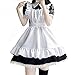 Aurueda Anime Cosplay Maid Dress French Maid Outfit Niedliche Cosplay Maid Kostüm Mädchen Maid Costume Set mit Kleid Schürze Kopfbedeckung für Halloween