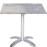 ✅ 𝗪𝗘𝗧𝗧𝗘𝗥𝗙𝗘𝗦𝗧 & 𝗥𝗢𝗦𝗧𝗙𝗥𝗘𝗜: Das pulverbeschichtetem Gestell aus Aluminium sowie die flache und robuste HPL-Tischplatte sind wetterfest und rostfrei. Auch nach vielen Freiluft-Stunden sieht der Gartentisch noch schön aus. So eignet sich der Tisch auch als klappbarer Balkontisch oder Terrassentisch.