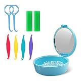 Orthodontic Care Kit,Denture Case with mirror and ventilation holes,chewies,Aligner Removal Tool,Ort