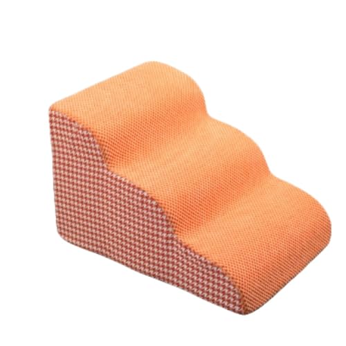 Apaeoflペット階段 犬用ベッドステップ 滑り止め 取り外し可能 洗える 登山用はしご ランプ 小型 高齢犬用 はしご ソファ 耐摩耗性 (3層,オレンジ色)