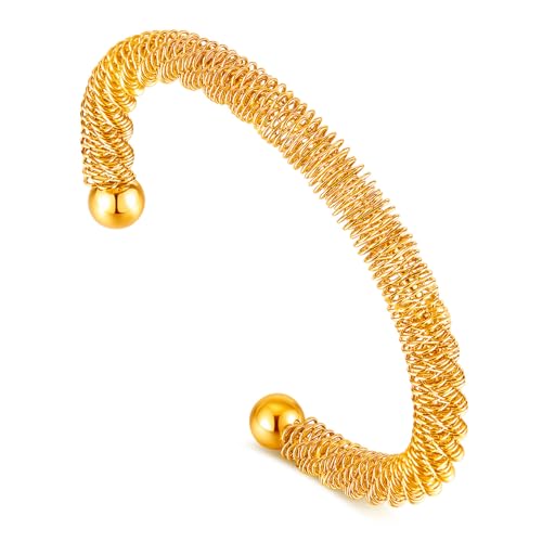 Fashion Stainless Steel Geometric Irregular Cable Open Cuff Bracelet