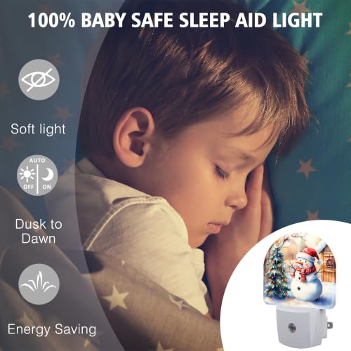 Image of Night Light, Dusk to Dawn Night Light Plug in, Christmas Snowman