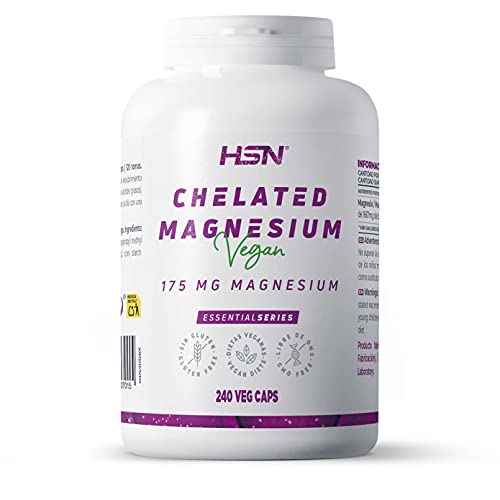 HSN Bisglicinato de Magnesio (350mg Magnesio Elemental) | 240 Cápsulas Veganas | 100% Magnesio Glicinato de Alta Biodisponibilidad y Absorción | No-GMO, Vegano, Sin Gluten
