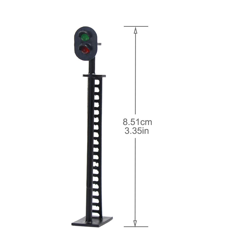 Evemodel Segnali di Blocco Ferroviario Modello 5 Pezzi Scala Ho o OO Verde/Rosso 8 cm 12V LED