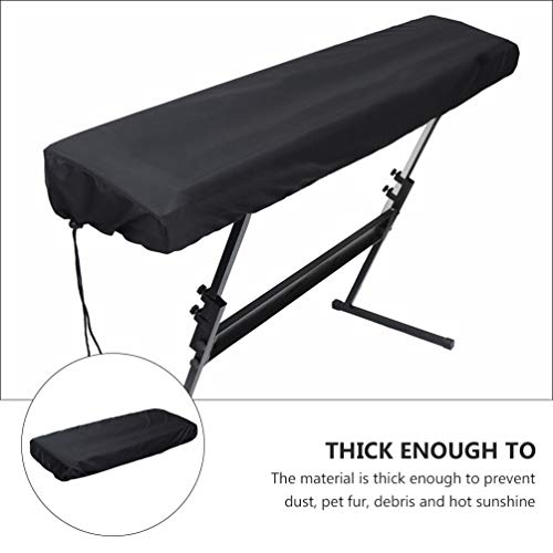 Generic Capa para teclado de piano, capa contra poeira de 61 teclas, com cordão elástico ajustável,