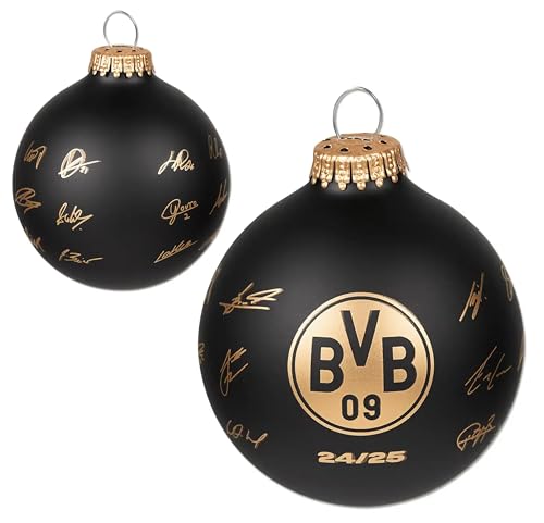 BVB Weihnachtskugeln 16 Borussia Dortmund Weihnachtskugel Signature 2024/25 schwarz-Gold...