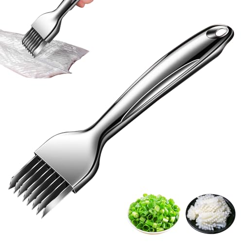 Shred Silk The Knife, 2024 Upgrade Kitchen Vegetable Cutter Stainless Steel Chopped Green Onion Knife, Household Multifunctional Food Slicer Sharp Scallion Shredding Cutter (1, 8 blades) -  Ehnoge