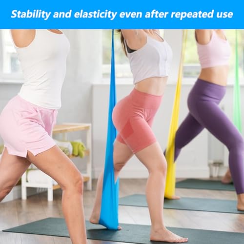 Juego de 6 Bandas de Fitness, 1,5 m, Bandas de Resistencia para Entrenamiento de Fuerza, Bandas de Goma Deportivas, 6 Bandas de Resistencia para Hombres, Mujeres, Pilates, Gimnasio, Yoga, Bandas de - imagen 5