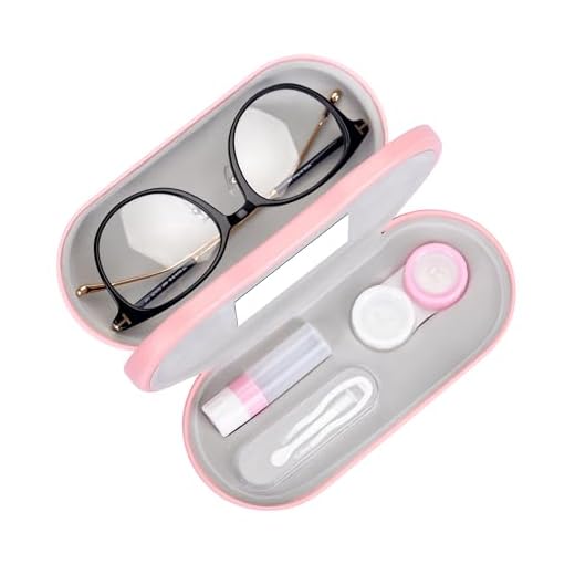 Muf 2 in 1 Contact Lens Case and Glasses Case Travel Kit with Mirror