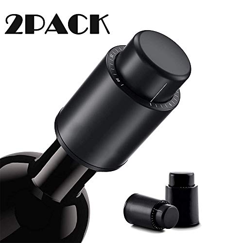 Colisal Bouchon de bouteille de vin sous vide avec marqueur de date, conservation de vin réutilisable