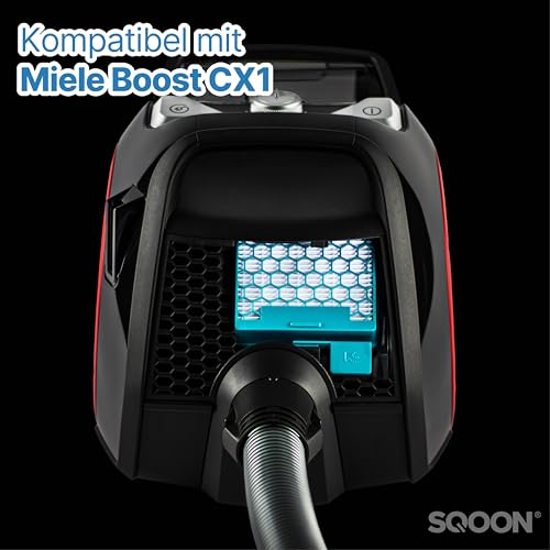 SQOON® Staubsaugerfilter für Miele, Ersatzfilter, Zubehör für Miele Filter, Boost CX1 Filter und Blizzard CX1, hochwertiger Kohlefilter